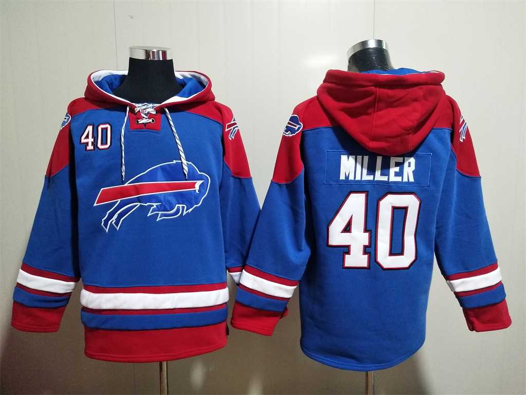 Buffalo Bills #40 Von Miller Blue Ageless Must Have Lace Up Pullover Hoodie,We sell and wholesale Buffalo Bills #40 Von Miller Blue Ageless Must Have Lace Up Pullover Hoodie on line form chian!